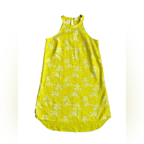 C&C California 100% linen vibrant yellow tropical dress/swim cover S - Picture 4 of 9